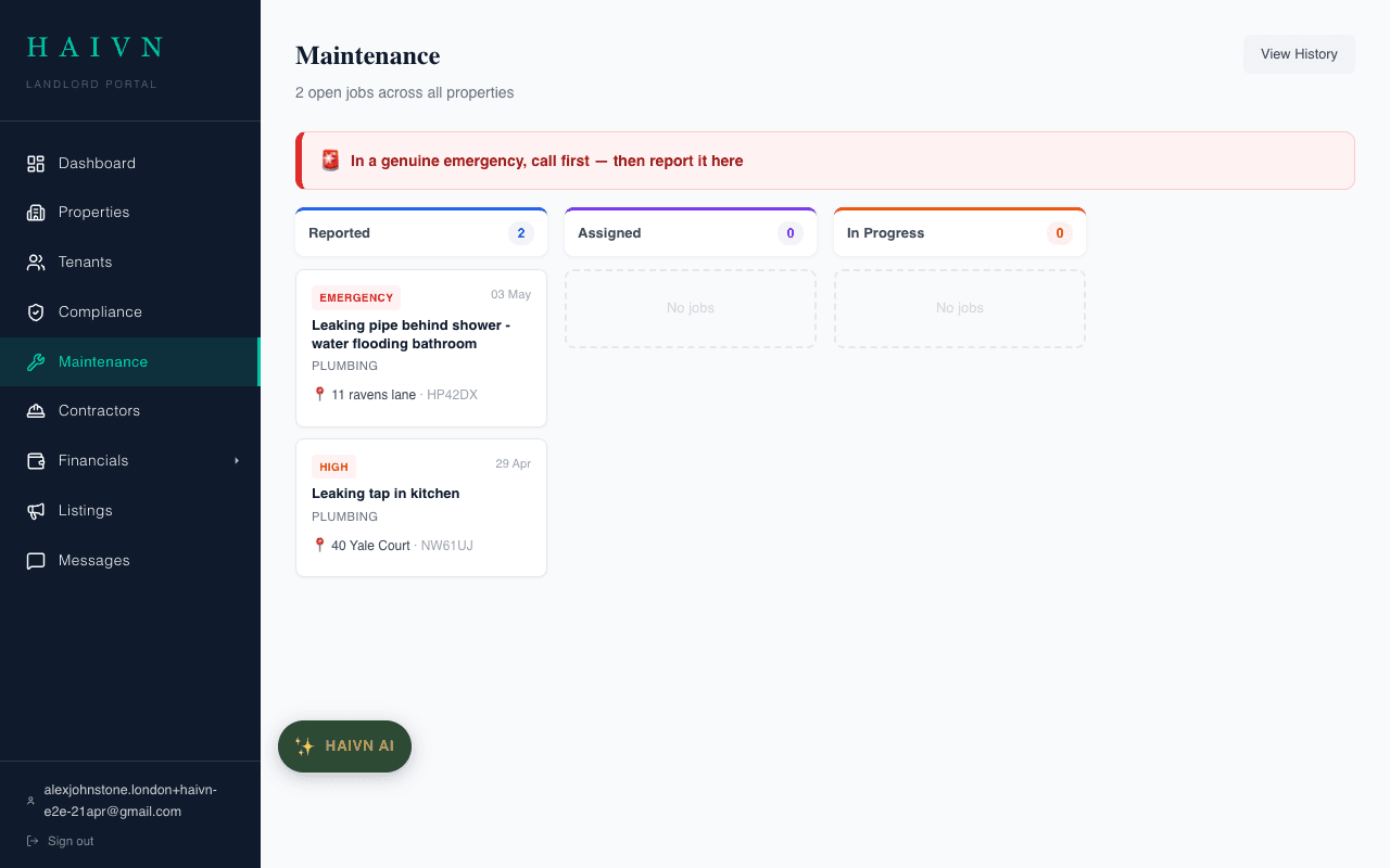 Maintenance coordinator AI